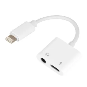 2-in-1 3.5mm Headphone Adapter Charger for iPhone 13/13Pro, SE, 12/Mini/Pro, 11/Pro Max. Audio Splitter Dongle. - White