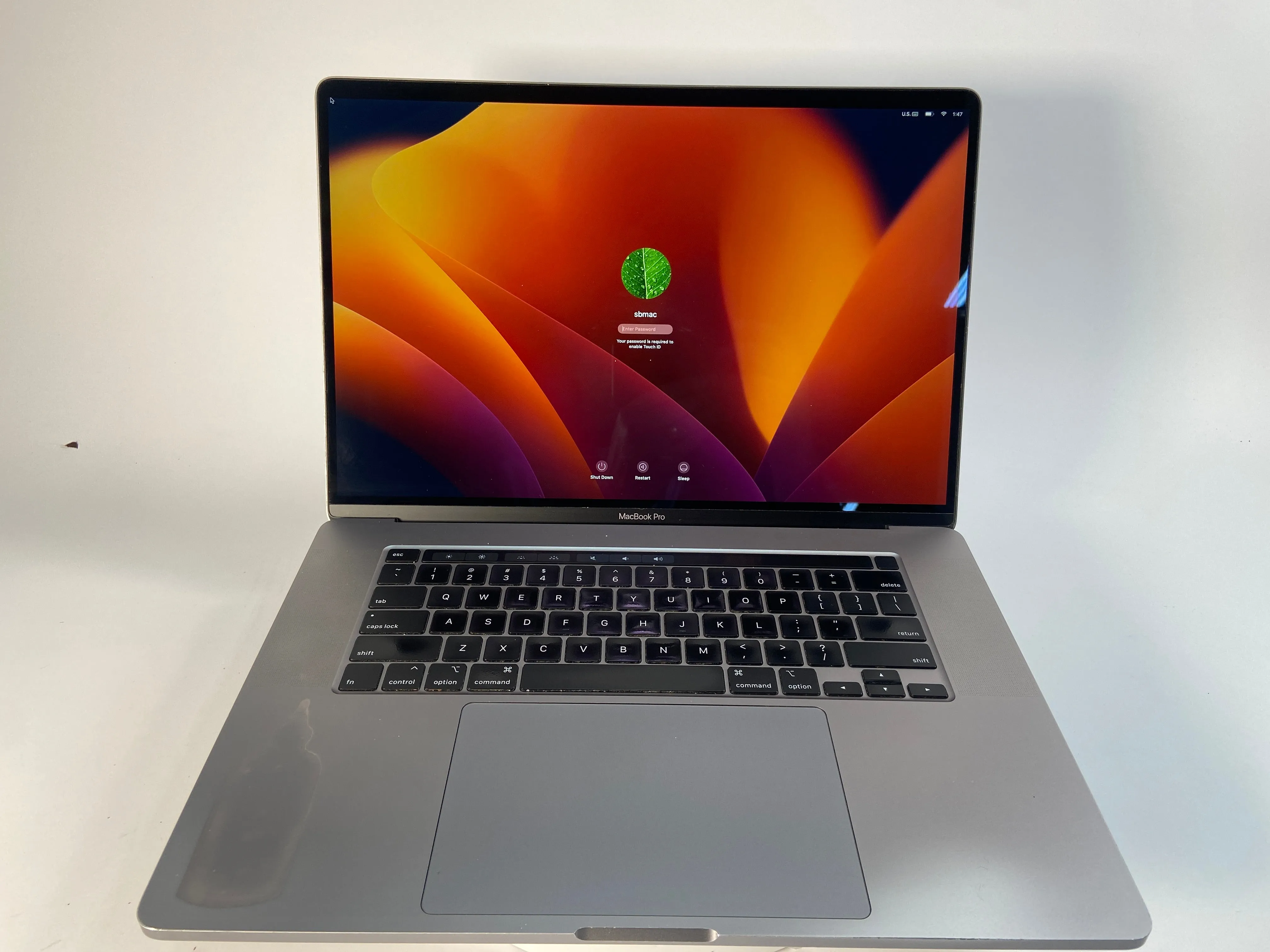 2019 Apple MacBook Pro A2141 (EMC 3347) 16" Intel Core i9-9980HK 512GB SSD 16GB RAM macOS Sequoia