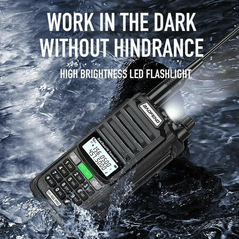 2023 Baofeng UV S22 PRO V2 IP68 Waterproof 10W Power Walkie Talkie Type-C Charger FM Radio UHF VHF Long Range Upgrade UV-9R Plus