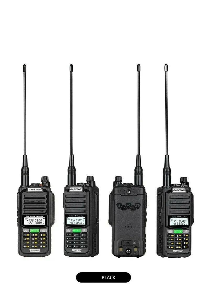 2023 Baofeng UV S22 PRO V2 IP68 Waterproof 10W Power Walkie Talkie Type-C Charger FM Radio UHF VHF Long Range Upgrade UV-9R Plus