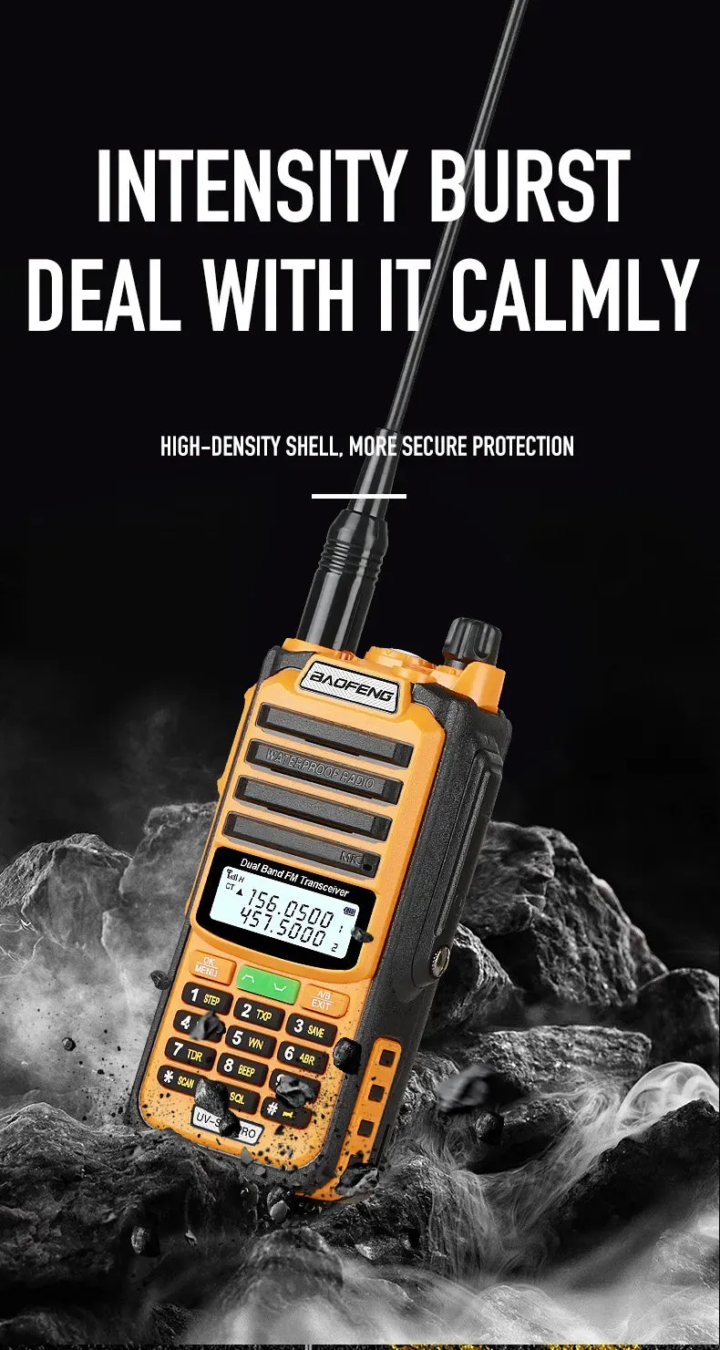 2023 Baofeng UV S22 PRO V2 IP68 Waterproof 10W Power Walkie Talkie Type-C Charger FM Radio UHF VHF Long Range Upgrade UV-9R Plus