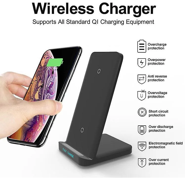 20W black 20W/15W/10 Fast Charger,desk vertical wireless charger,phone holder AZ11489