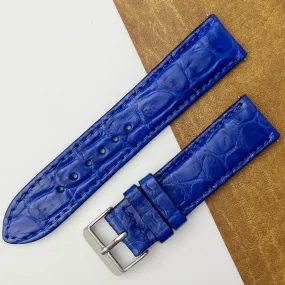 22mm Blue Unique Pattern Alligator Leather Watch Band For Men DH-50AB