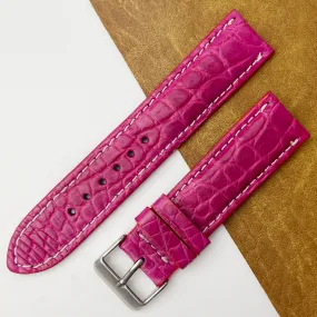 22mm Pink Unique Texture Alligator Watch Band For Men DH-226-P