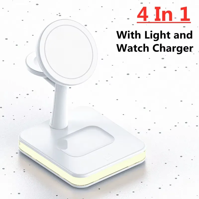 3 in 1 Magnetic Wireless Charger Stand for Iphone 15 14 13 Pro Max Apple Watch 8 7 6 Airpods Induction USB Fast Charging Station