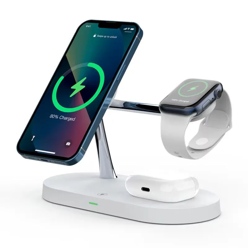 3 in 1 Magnetic Wireless Charger Stand for Iphone 15 14 13 Pro Max Apple Watch 8 7 6 Airpods Induction USB Fast Charging Station