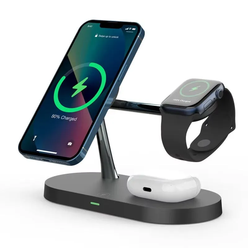 3 in 1 Magnetic Wireless Charger Stand for Iphone 15 14 13 Pro Max Apple Watch 8 7 6 Airpods Induction USB Fast Charging Station