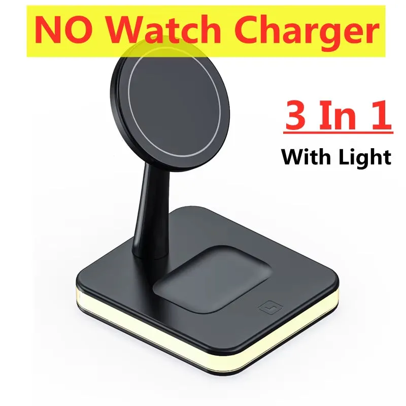 3 in 1 Magnetic Wireless Charger Stand for Iphone 15 14 13 Pro Max Apple Watch 8 7 6 Airpods Induction USB Fast Charging Station