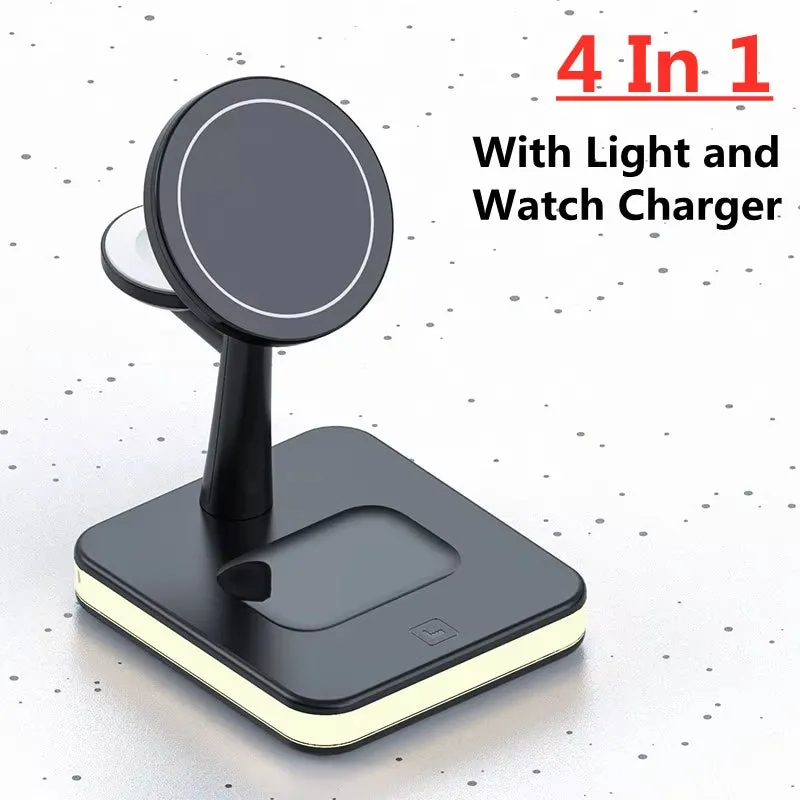 3 in 1 Magnetic Wireless Charger Stand for Iphone 15 14 13 Pro Max Apple Watch 8 7 6 Airpods Induction USB Fast Charging Station