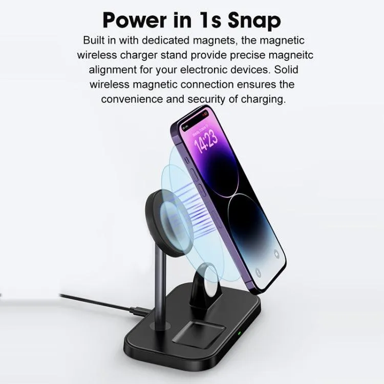 3-in-1 Magnetic Wireless Charging Station with Phone Holder