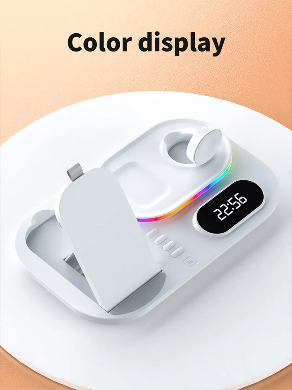 4 in 1 Fast Wireless Charger Clock Pad for iPhone