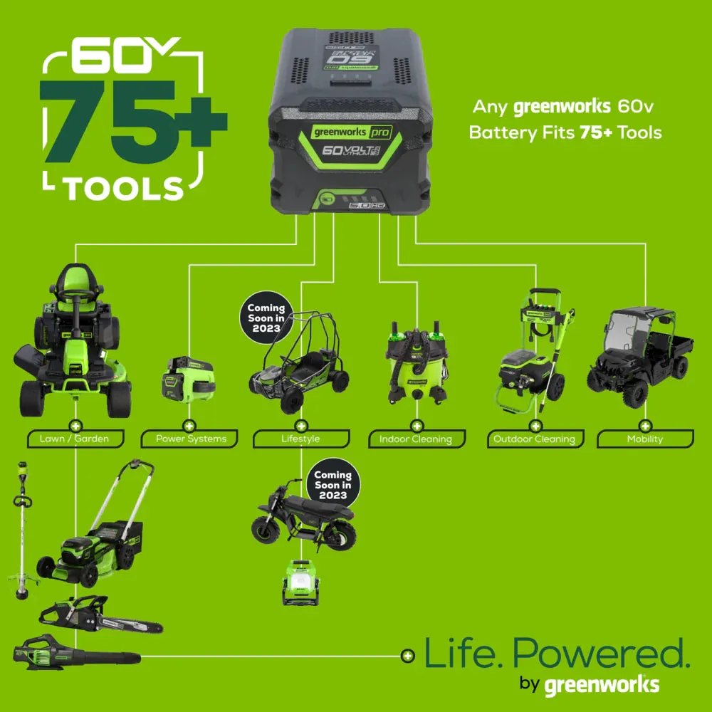 60V 18" Cordless Battery 2.0kW Chainsaw & 10" Pole Saw Combo Kit w/ 4.0Ah Battery & Charger