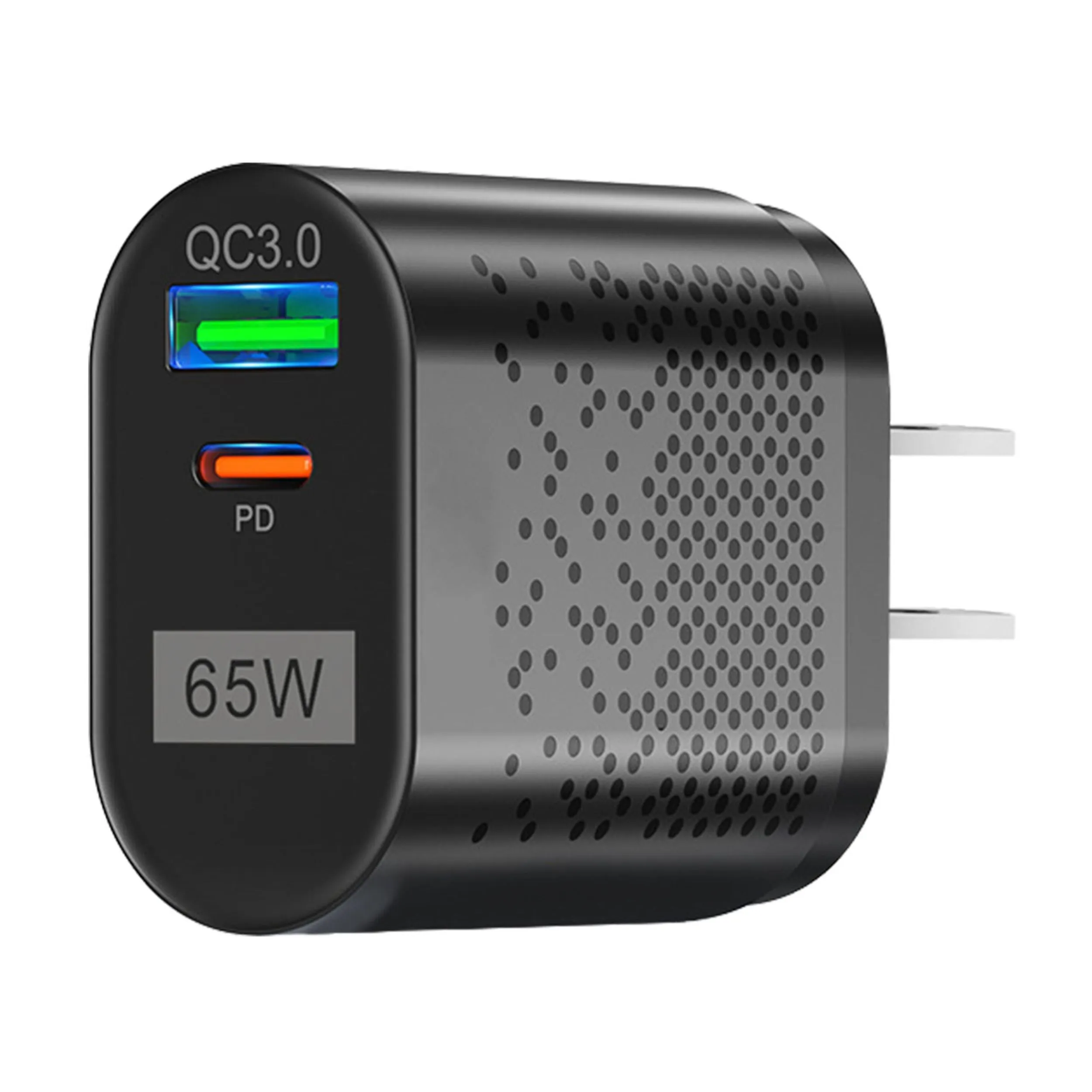 65W Type C Fast Wall Charger - PD QC3.0 Adapter for iPhone 14/13/12/11, Samsung S22/S21, Switch, MacBook, iPad