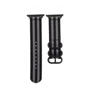 Apple Watch (45mm) woven nylon watch strap - Black / Grey