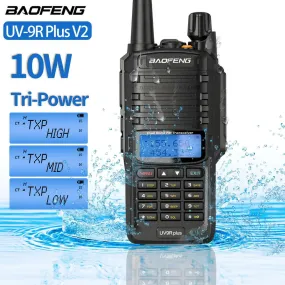 Baofeng UV-9R Plus V2 10W IP68 Waterproof  Walkie Talkie Dual Band 16KM Long Range Portable CB Hunting Ham Radio UV9R Plus