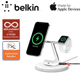 Belkin BOOST↑CHARGE™ PRO 3-in-1 Wireless Charger with MagSafe - White Colour (Barcode : 745883819430)