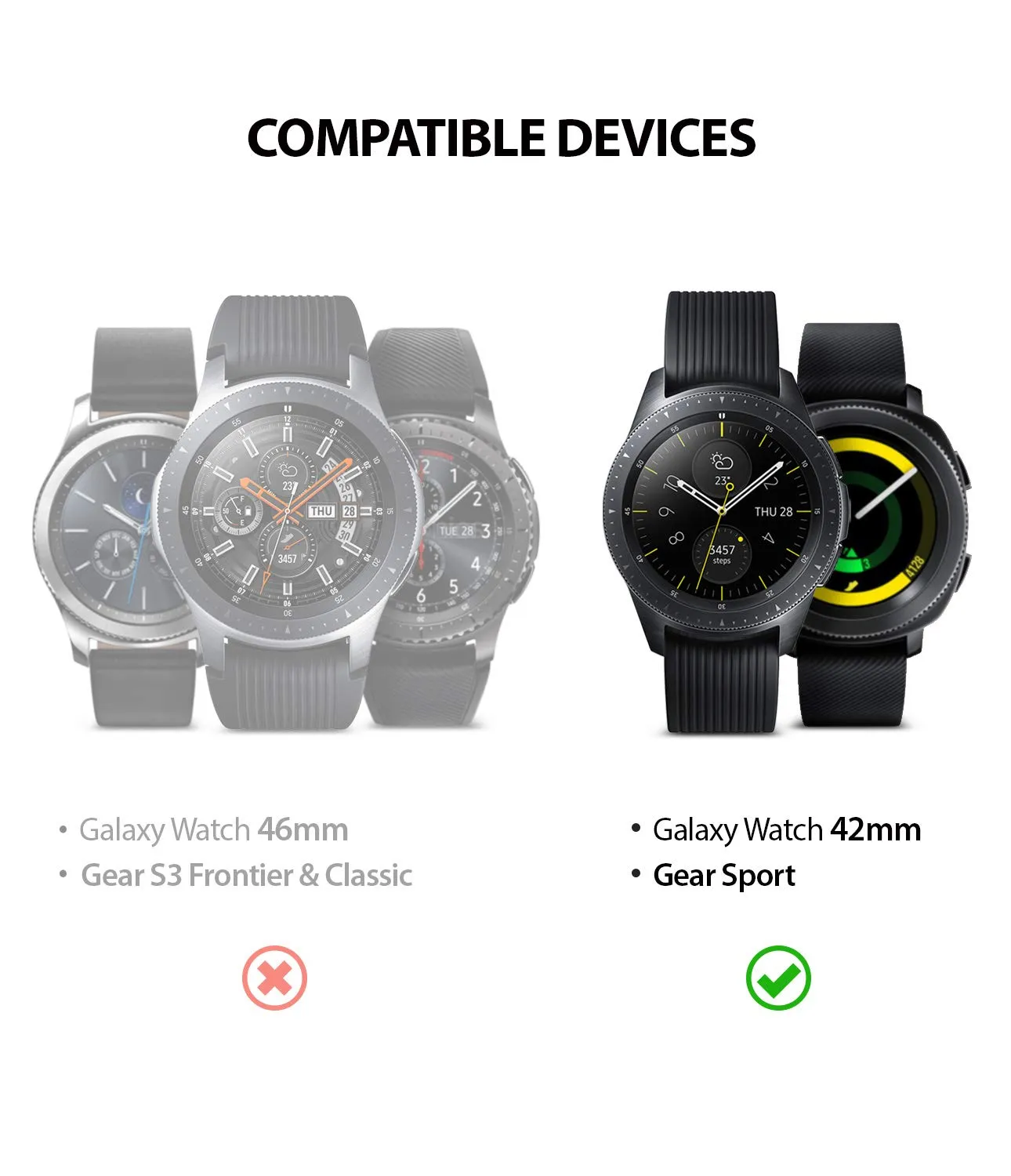 Bezel Styling for Galaxy Watch [42mm]  -  GW-42-10  [Stainless Steel]