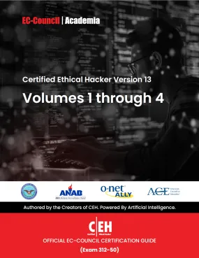 Certified Ethical Hacker (CEH) v13 eBook w/ Labs (Volumes 1 through 4)   ECC Exam Voucher (Onsite)