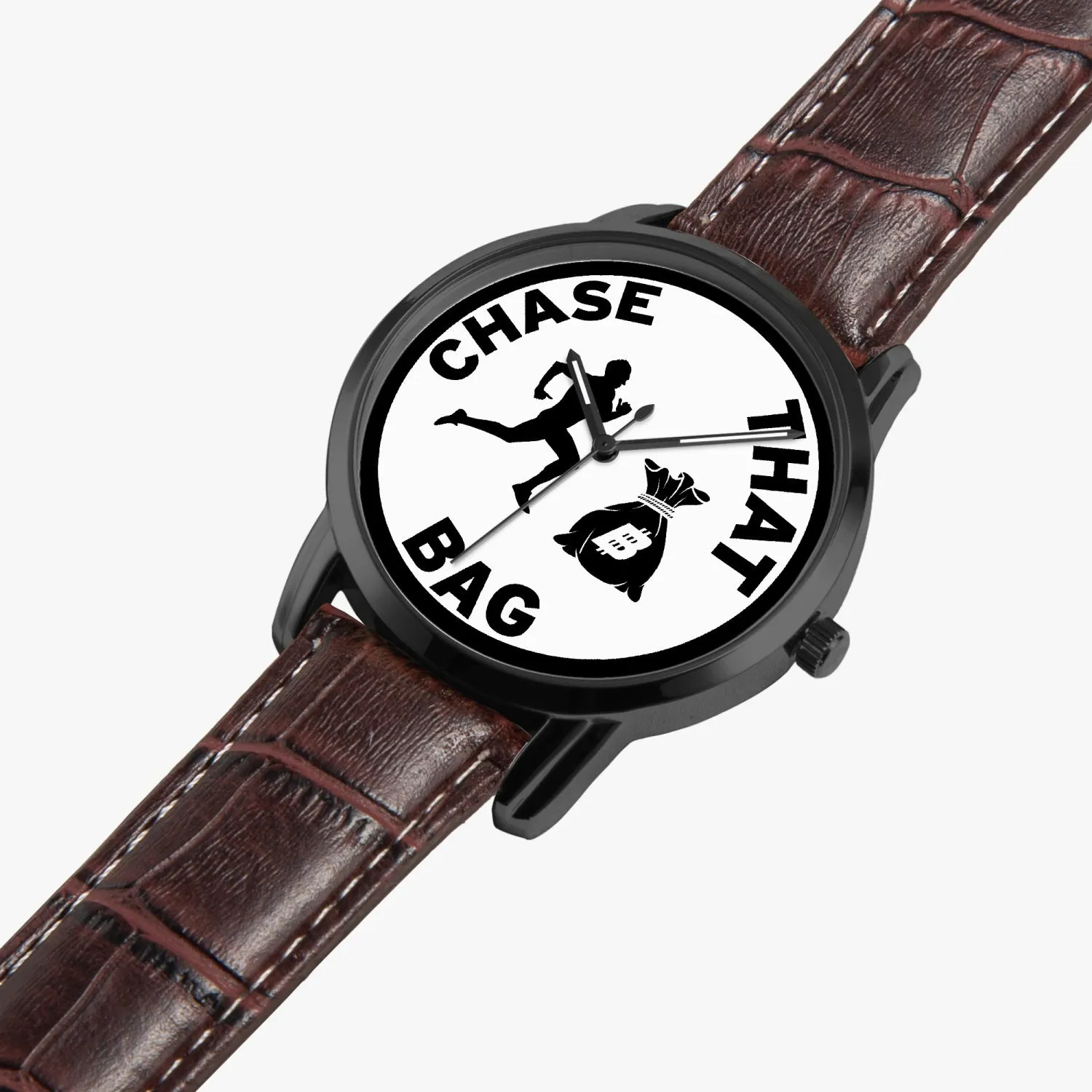 ''Chase that bag'' (Black logo) [White face] Instafamous Quartz watch