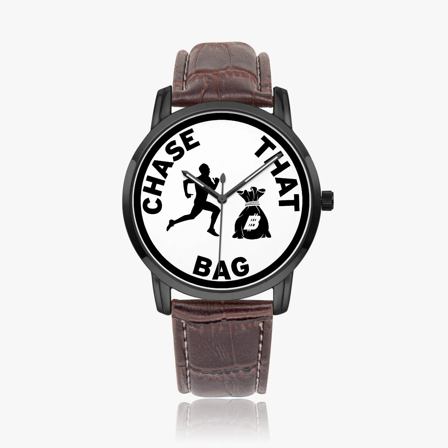 ''Chase that bag'' (Black logo) [White face] Instafamous Quartz watch