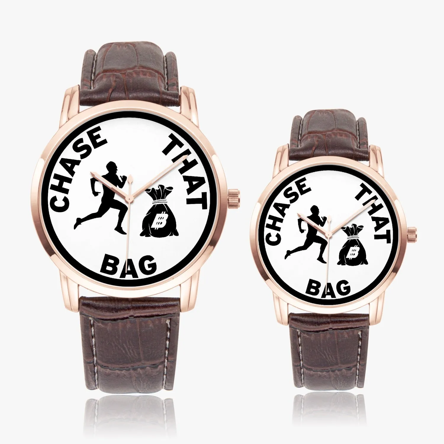 ''Chase that bag'' (Black logo) [White face] Instafamous Quartz watch