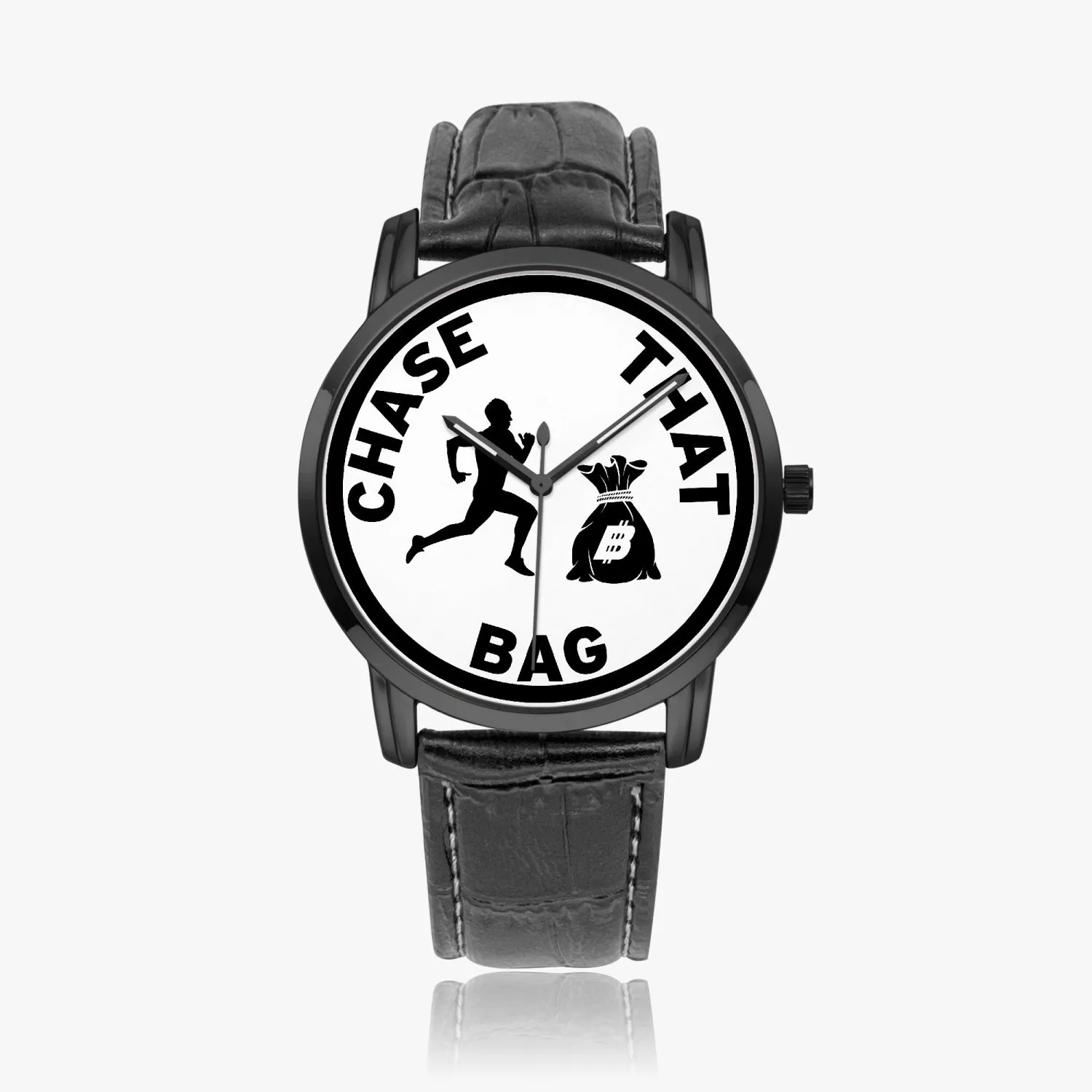 ''Chase that bag'' (Black logo) [White face] Instafamous Quartz watch