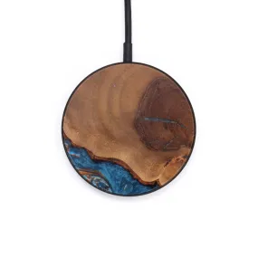 Circle Wood Resin Wireless Charger - Aaron (Teal & Gold, 610144)