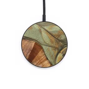 Circle Wood Resin Wireless Charger - Celia (Green, 677096)