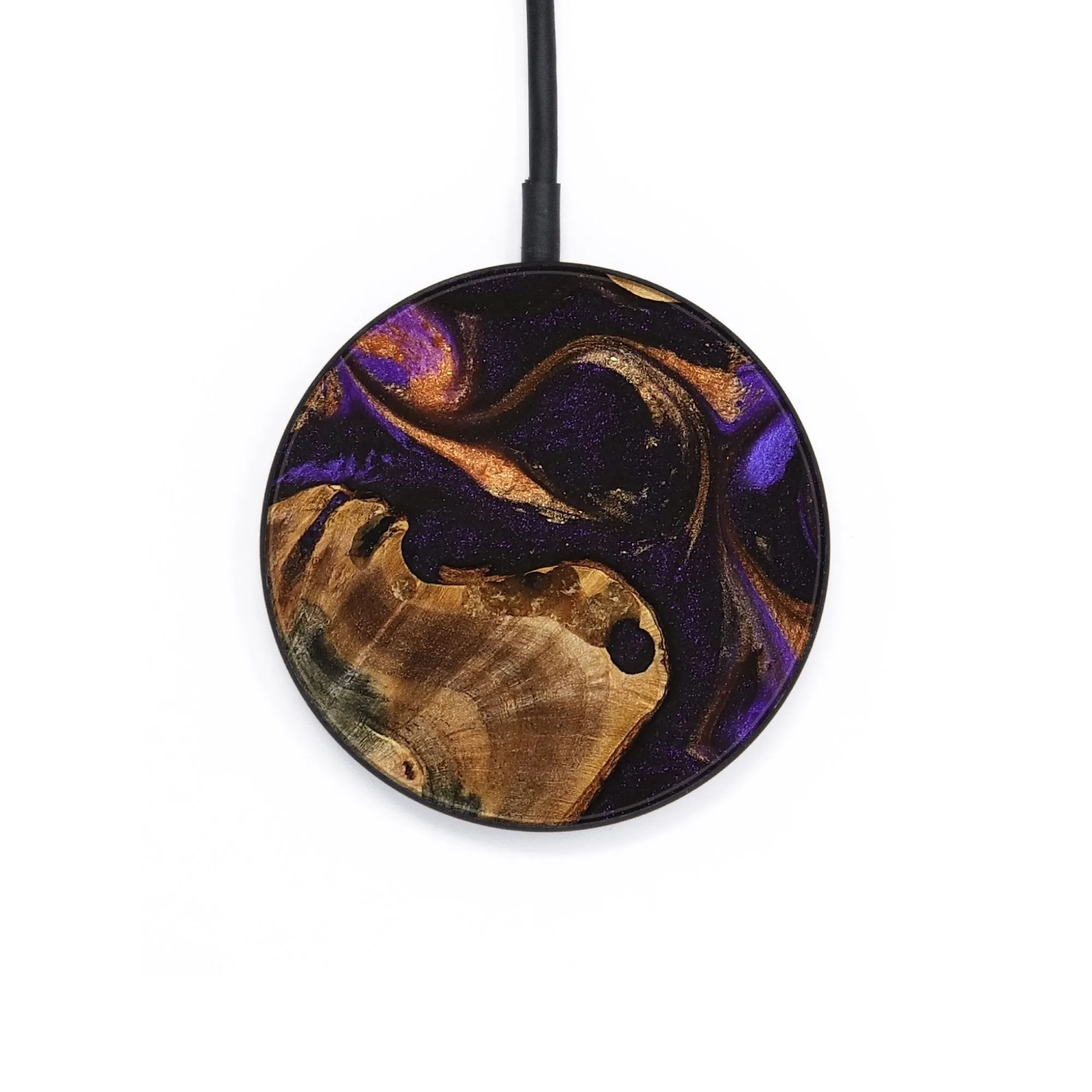 Circle Wood Wireless Charger - Yasmin (Purple, 738336)