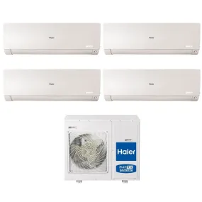 Climatizzatore Condizionatore Haier Quadri Split Inverter serie FLEXIS PLUS WHITE 7 7 12 18 con 4U85S2SR3FA R-32 Wi-Fi Integrato Colore Bianco 7000 7000 12000 18000