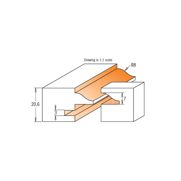 CMT 3 Piece Glass Panel Carbide Tipped Router Bit Set