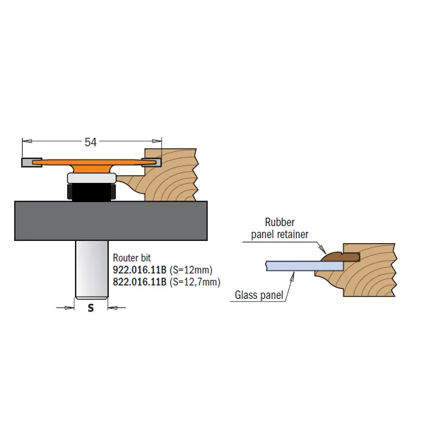 CMT 3 Piece Glass Panel Carbide Tipped Router Bit Set