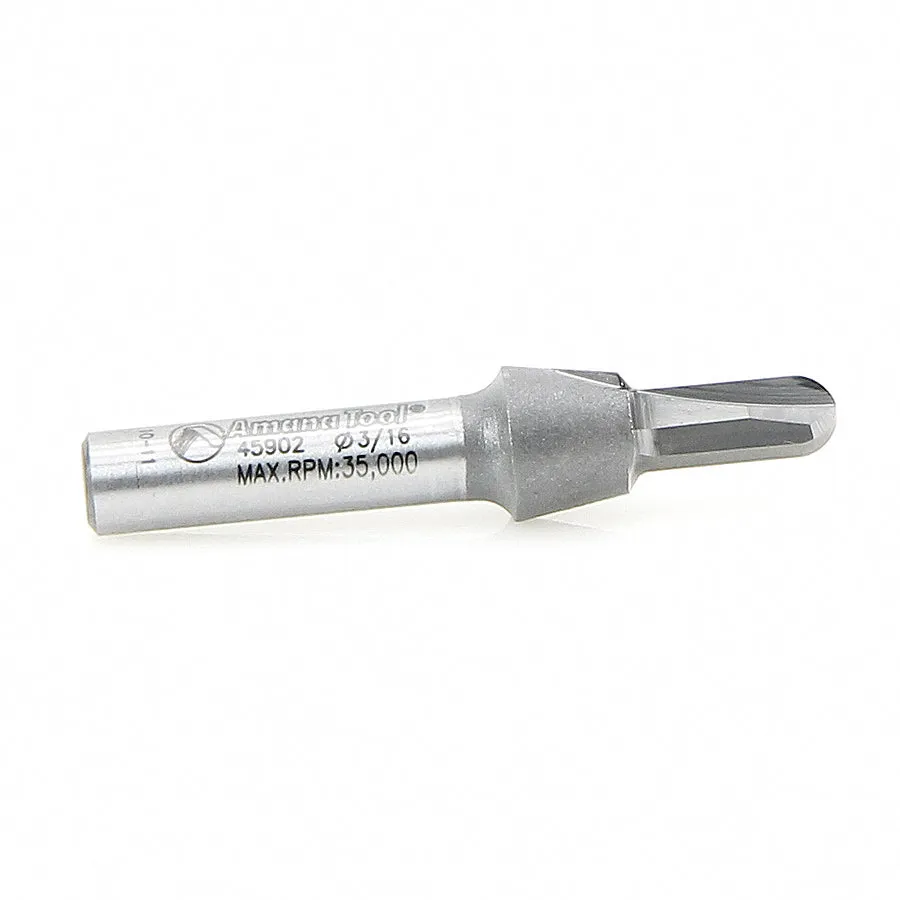 Core Box Router Bit | 3⁄32 Radius x 3⁄16 Dia x 1⁄2 x 1⁄4"Shank | 45902 | 738685859025