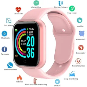 D20 Smart Watch Men Sport Fitness Tracker Blood Pressure  Heart Rate  Monitor Y68 Women Bracelet For Android IOS Xiaomi Kids