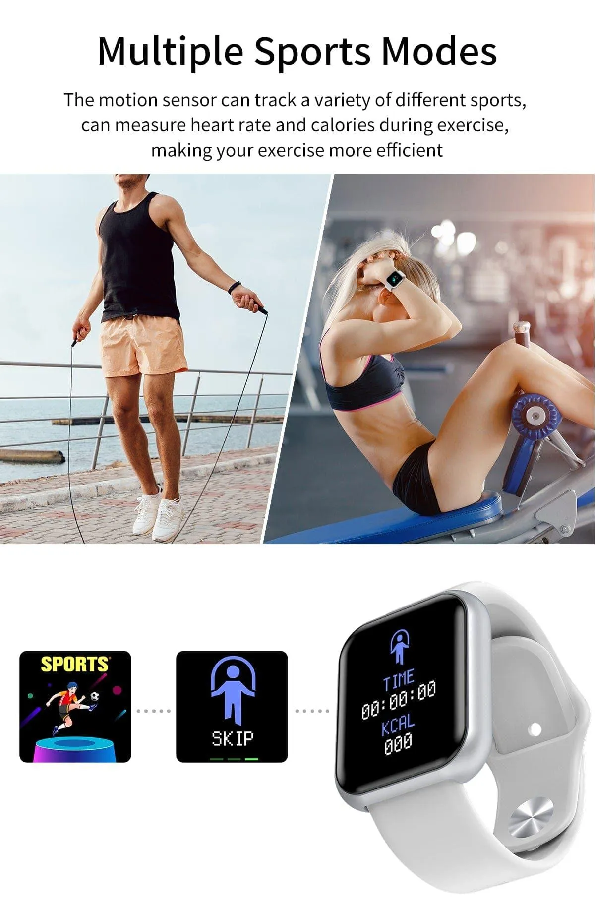 D20 Smart Watch Men Sport Fitness Tracker Blood Pressure  Heart Rate  Monitor Y68 Women Bracelet For Android IOS Xiaomi Kids