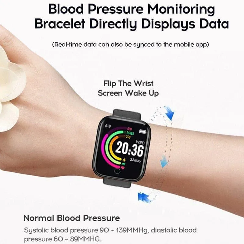 D20 Smart Watch Men Sport Fitness Tracker Blood Pressure  Heart Rate  Monitor Y68 Women Bracelet For Android IOS Xiaomi Kids