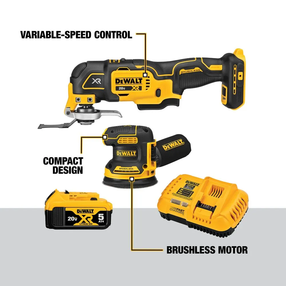 DeWalt DCK202P1 20V MAX XR Sander & Multi-Tool, Woodworking Kit, 2-Tool