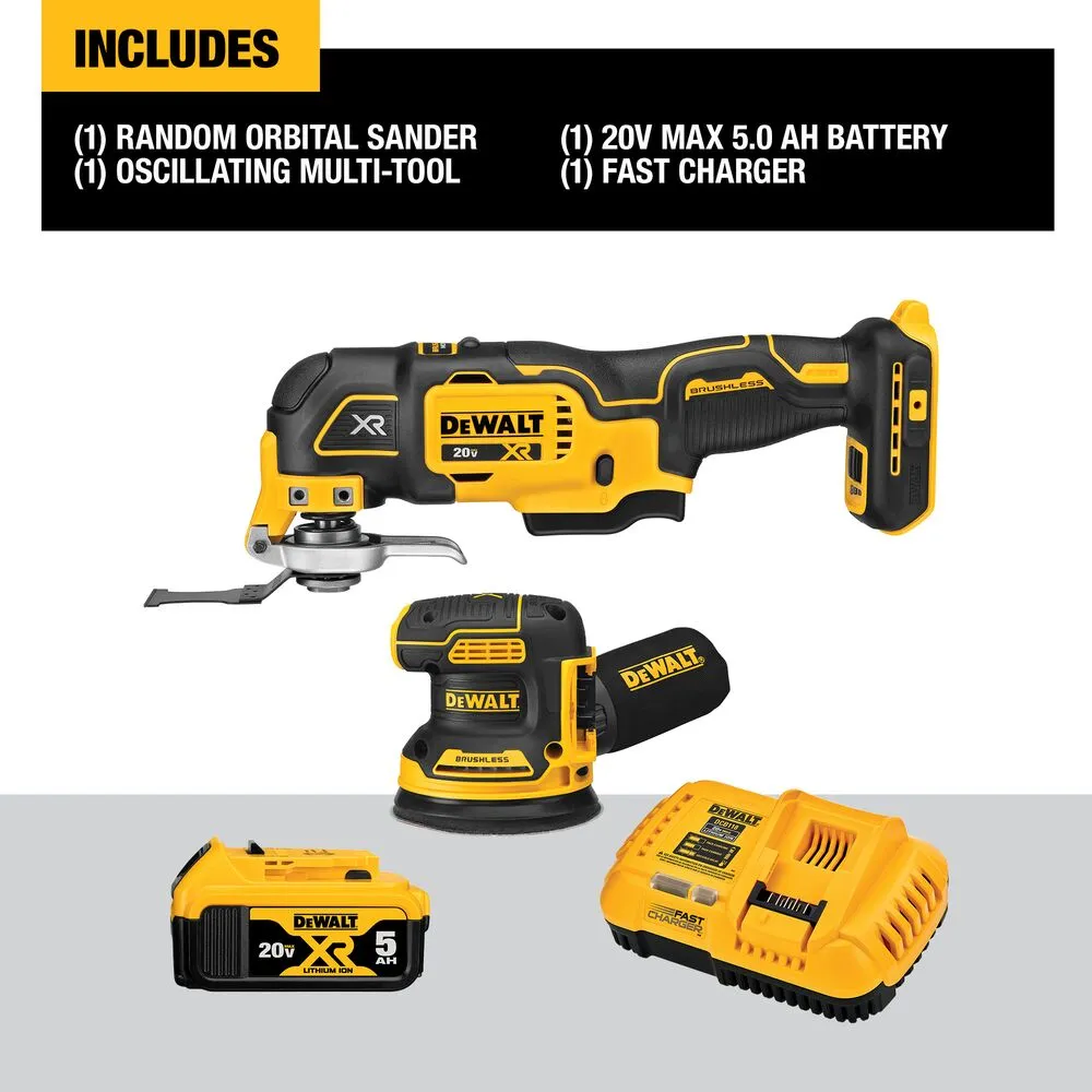 DeWalt DCK202P1 20V MAX XR Sander & Multi-Tool, Woodworking Kit, 2-Tool