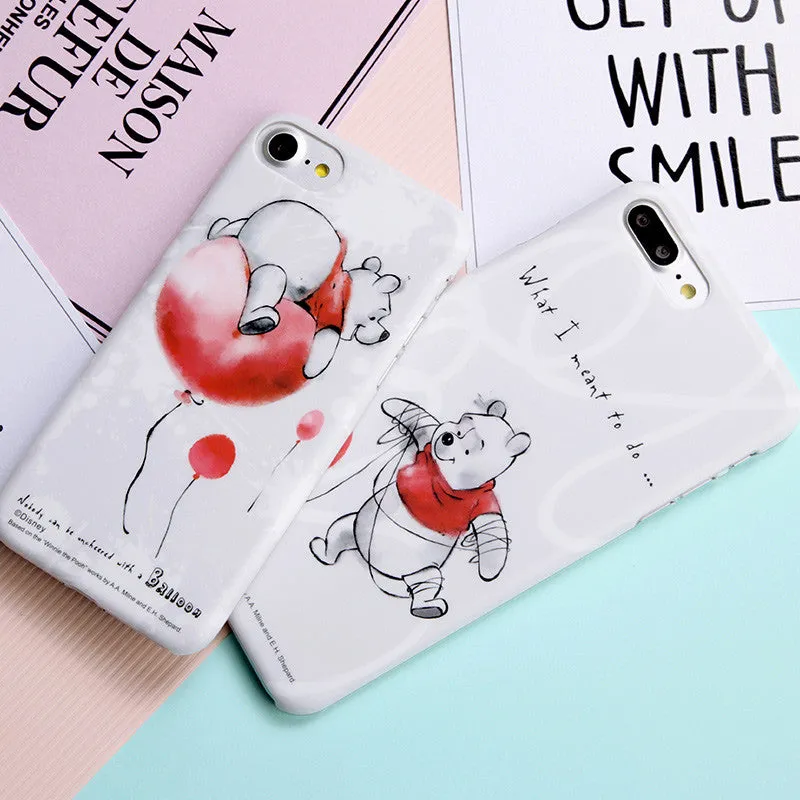 Disney Winnie-the-Pooh Ink Wash Painting PC Cover Case for Apple iPhone SE/8/7 & iPhone 8/7 Plus