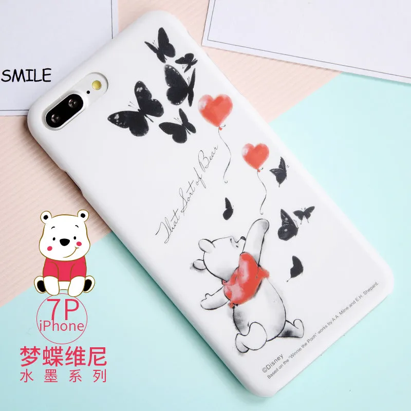 Disney Winnie-the-Pooh Ink Wash Painting PC Cover Case for Apple iPhone SE/8/7 & iPhone 8/7 Plus