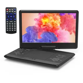 DR. J Professional P2 14 Inch Portable DVD Player with Swivel Screen and Remote Control, Black