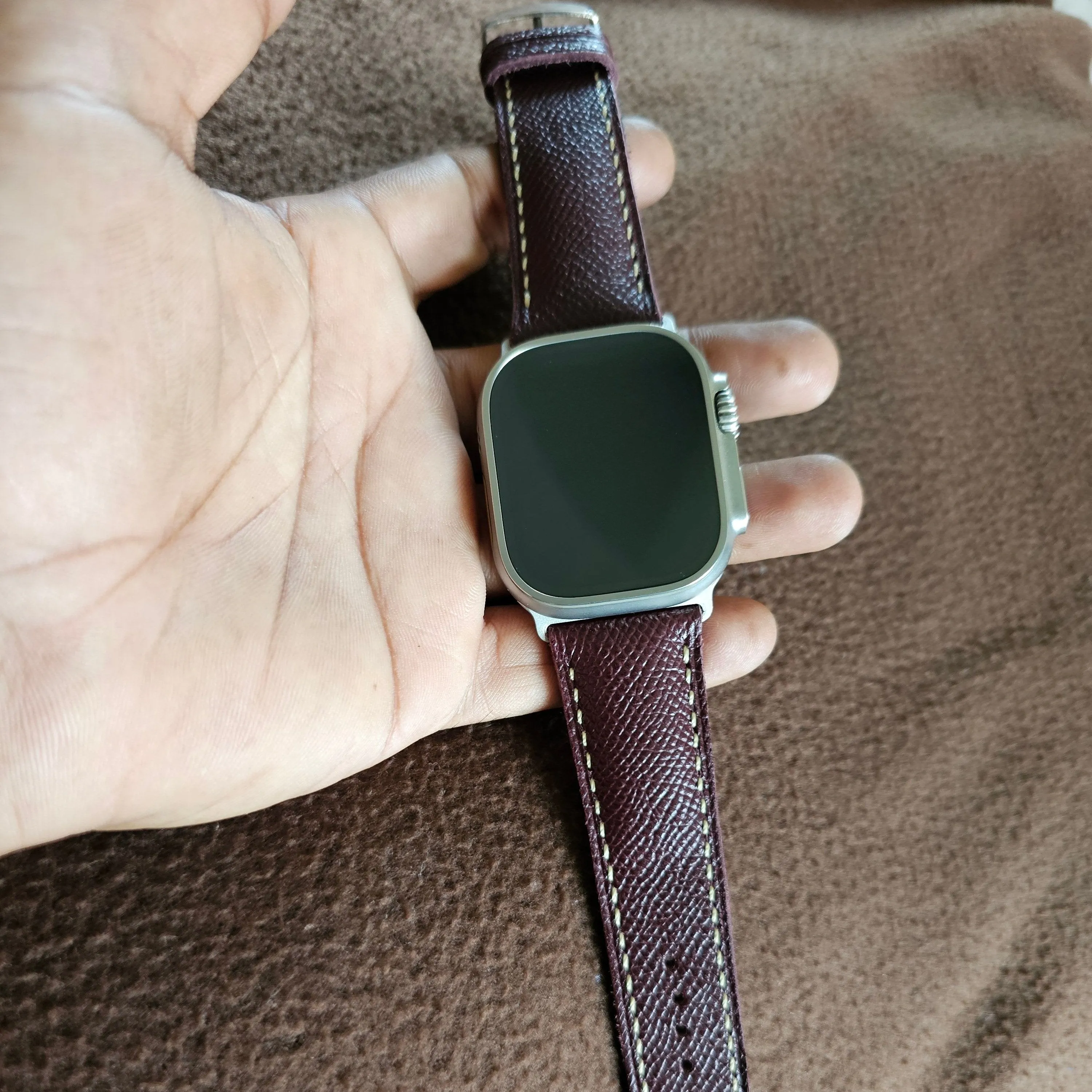 Epsom leather apple watch bands