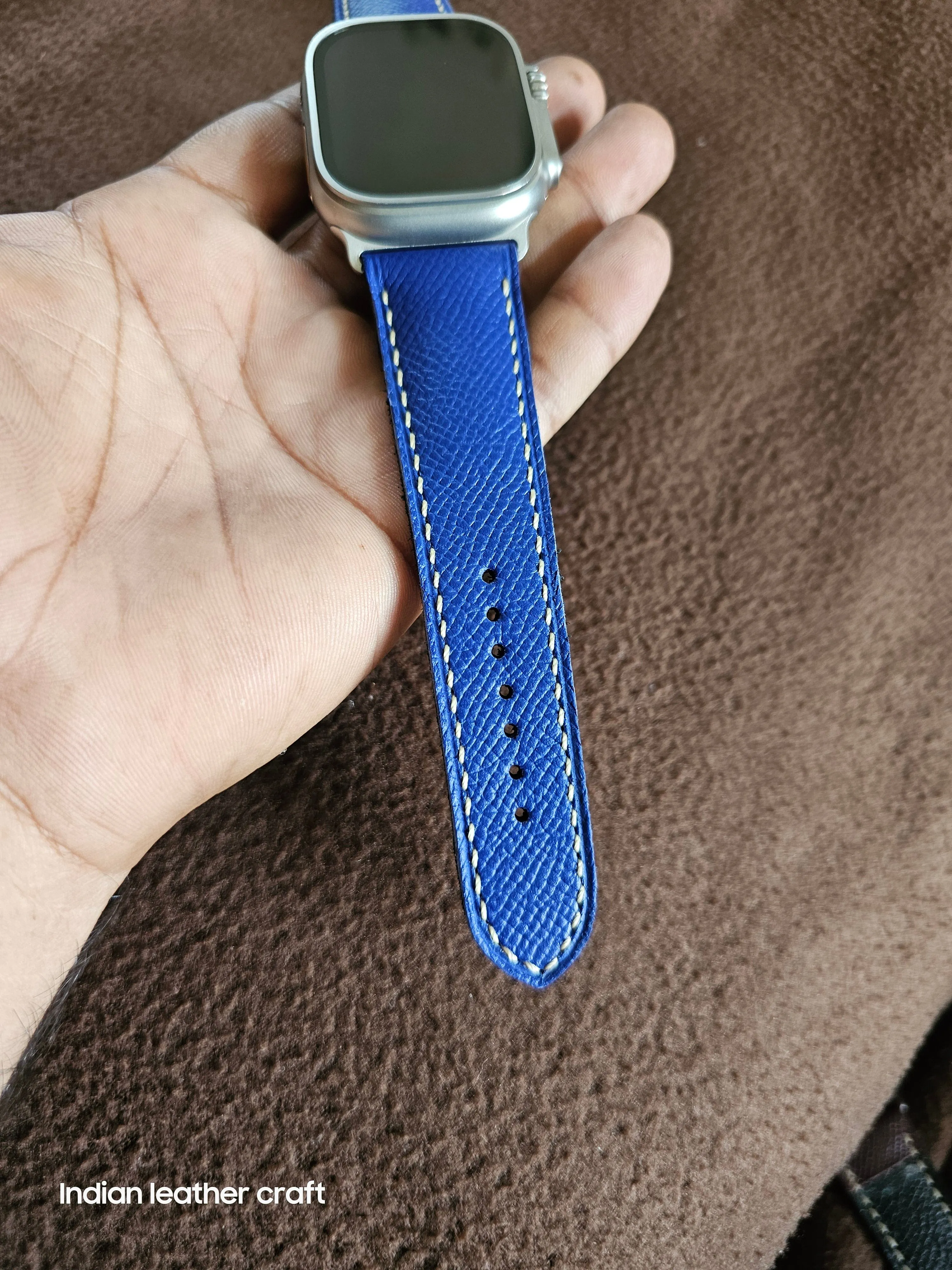 Epsom leather apple watch bands