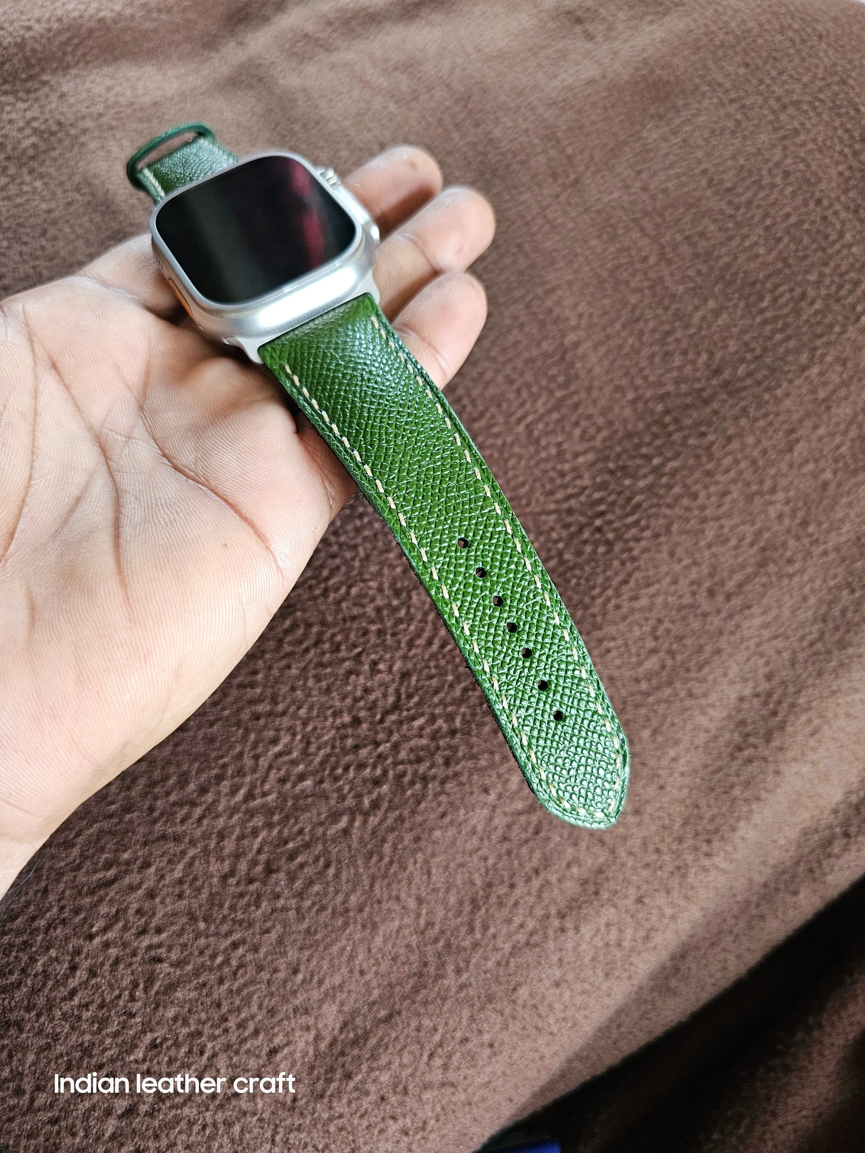 Epsom leather apple watch bands