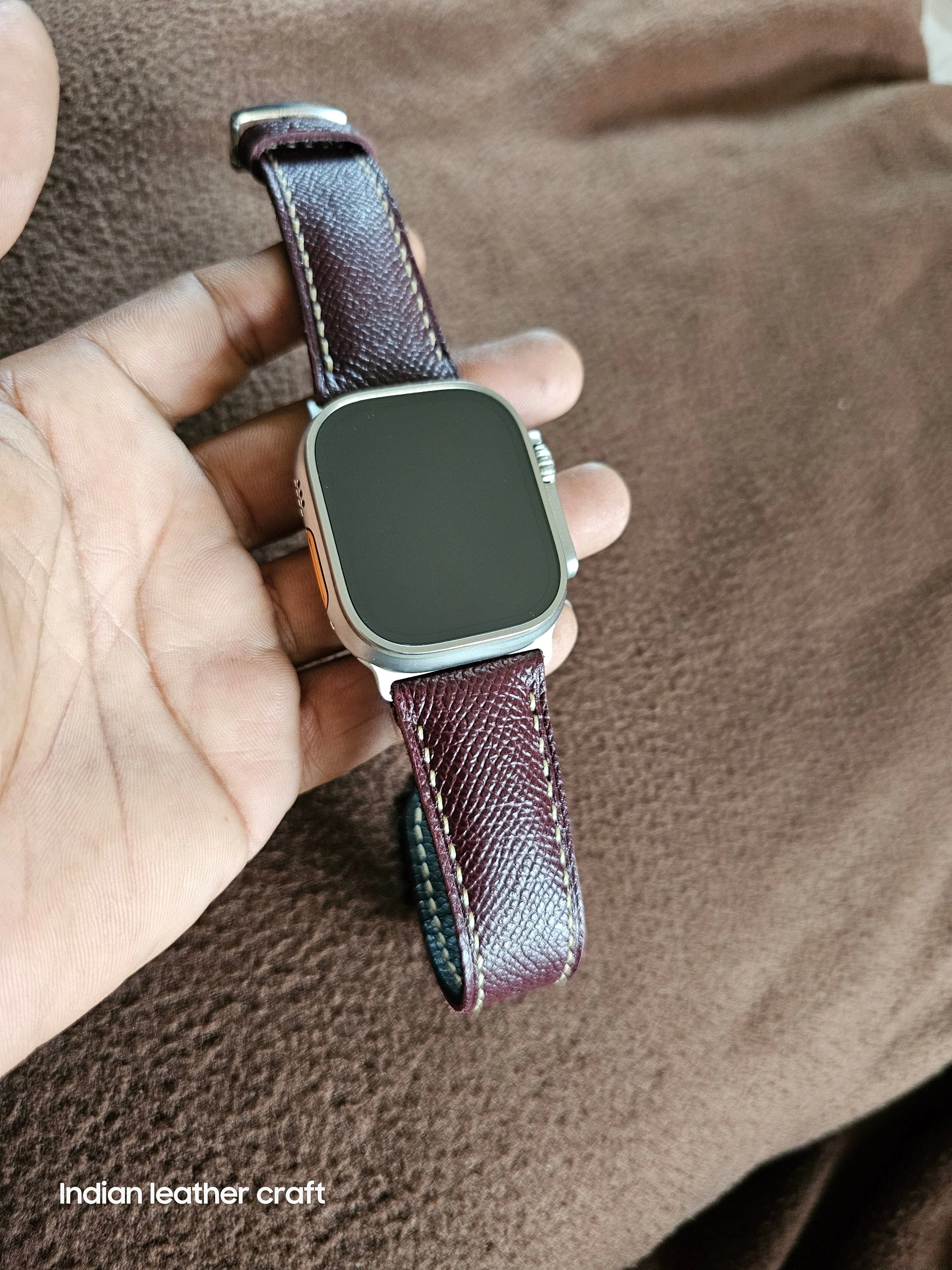 Epsom leather apple watch bands