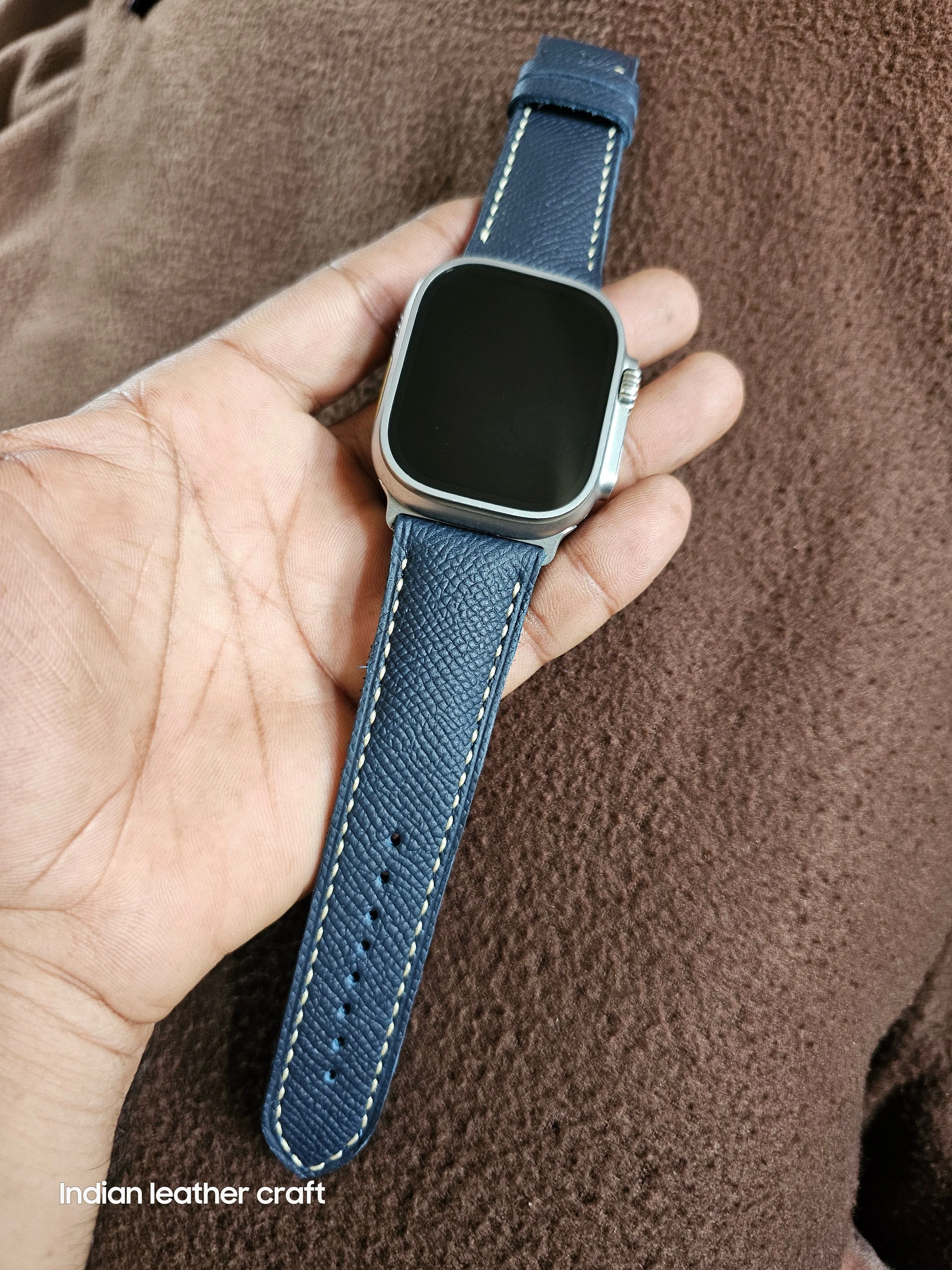 Epsom leather apple watch bands