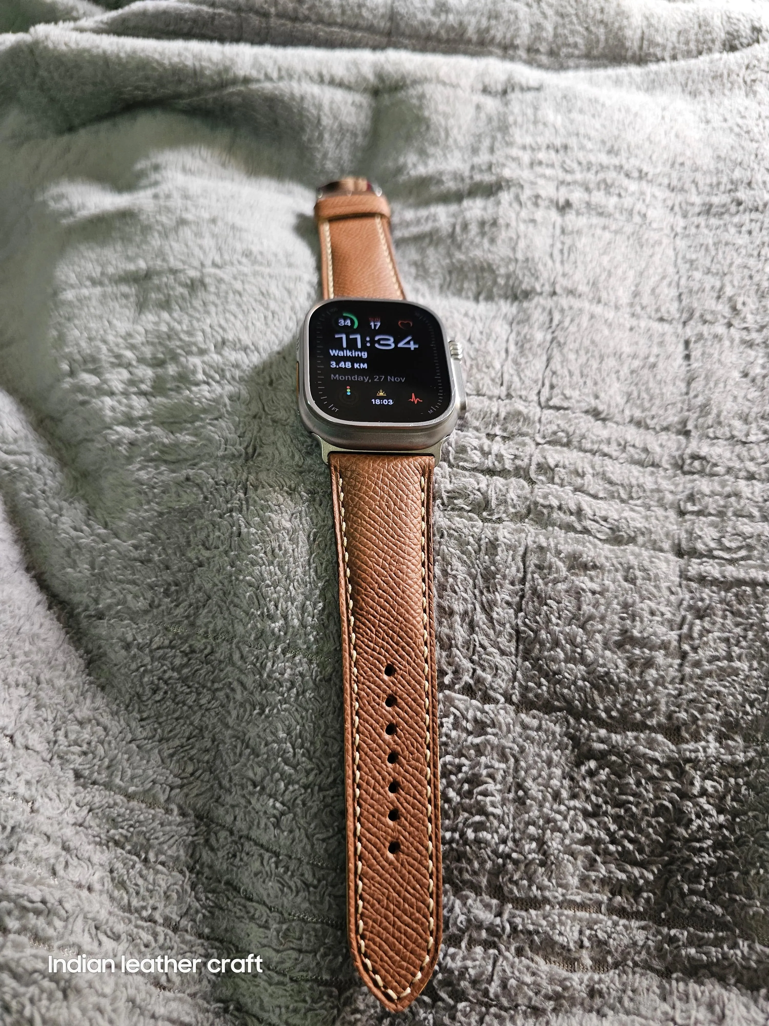 Epsom leather apple watch bands