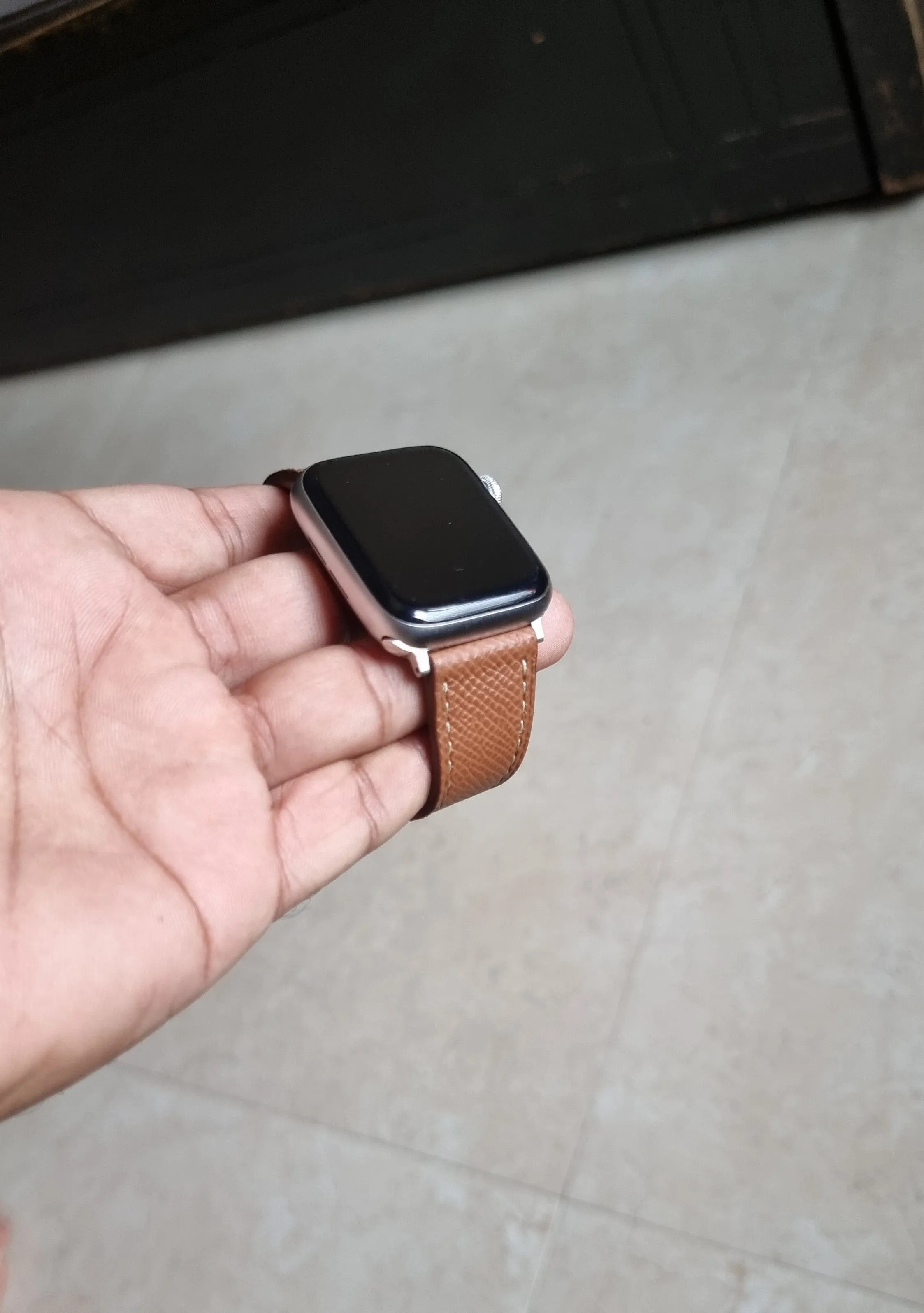 Epsom leather apple watch bands