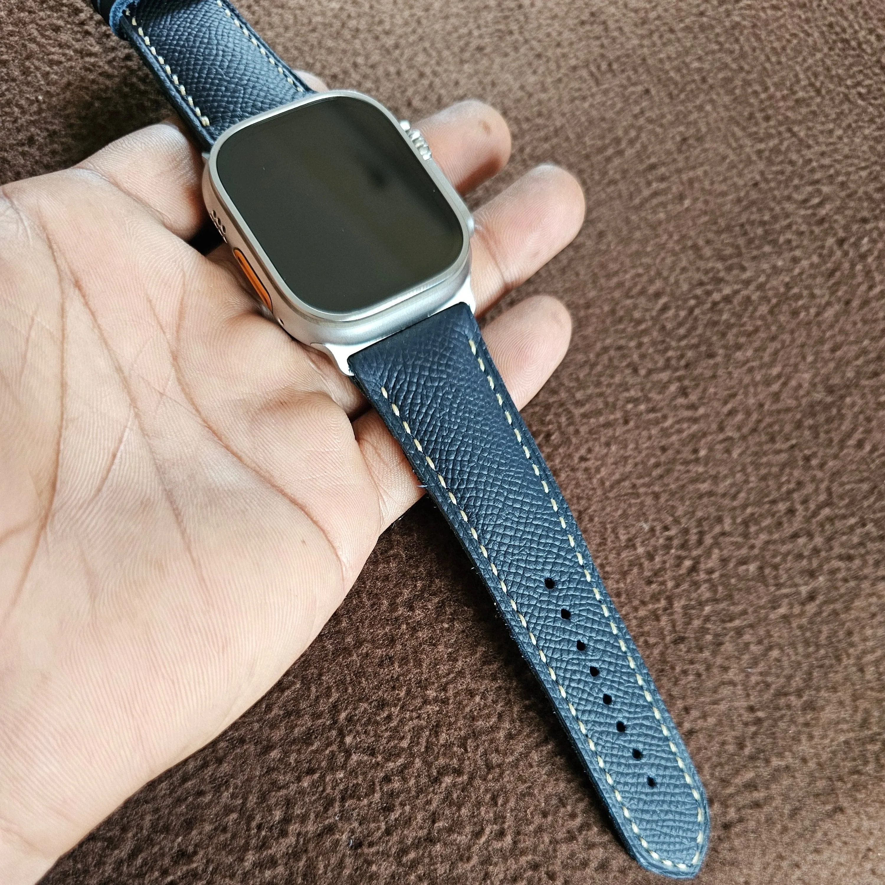 Epsom leather apple watch bands