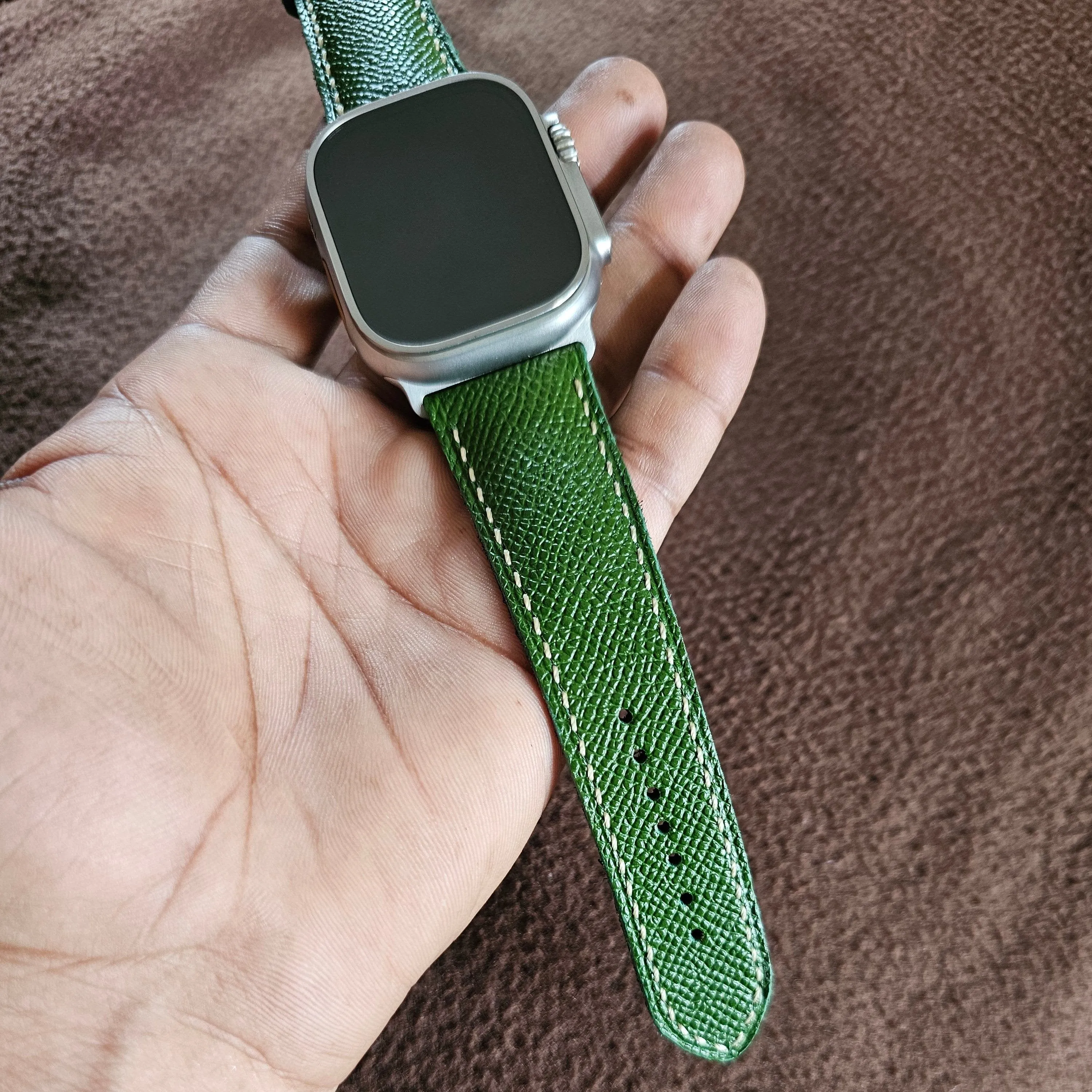 Epsom leather apple watch bands